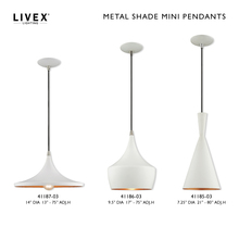 Livex Lighting 41187-03 - 1 Lt White Mini Pendant