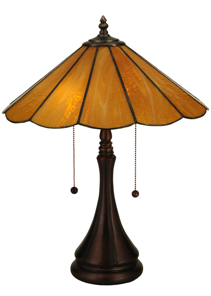 20.25"H Panel Honey Amber Table Lamp