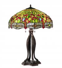 Meyda Green 109607 - 30" High Tiffany Hanginghead Dragonfly Table Lamp