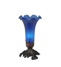 Meyda Green 11262 - 8" High Blue Tiffany Pond Lily Victorian Accent Lamp