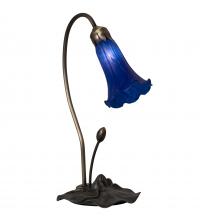 Meyda Green 13739 - 16" High Blue Tiffany Pond Lily Accent Lamp