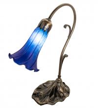 Meyda Green 17056 - 15" High Blue Tiffany Pond Lily Accent Lamp
