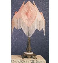Meyda Green 19226 - 15"H Fabric & Fringe Pink Pontiff Accent Lamp