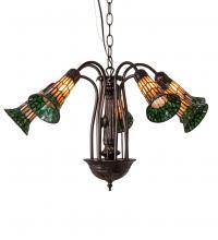 Meyda Green 236530 - 24" Wide Stained Glass Pond Lily 7 Light Chandelier
