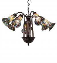 Meyda Green 236531 - 26" Wide Stained Glass Pond Lily 7 Light Chandelier