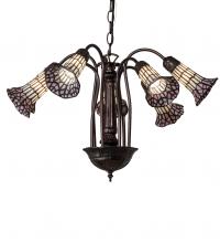 Meyda Green 236533 - 24" Wide Stained Glass Pond Lily 7 Light Chandelier