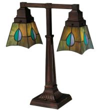 Meyda Green 24284 - 19.5"H Mackintosh Leaf 2 Light Desk Lamp