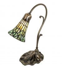 Meyda Green 251851 - 15" High Stained Glass Pond Lily Accent Lamp