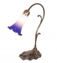Meyda Green 251854 - 15" High Blue/White Tiffany Pond Lily Accent Lamp