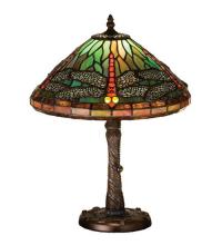Meyda Green 26683 - 16"H Tiffany Dragonfly w/ Twisted Fly Mosaic Base Accent Lamp