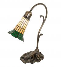 Meyda Green 27084 - 15" High Stained Glass Pond Lily Accent Lamp