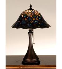 Meyda Green 28568 - 18"H Tiffany Peacock Feather Accent Lamp