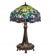 Meyda Green 47552 - 31" High Tiffany Hanginghead Dragonfly Table Lamp