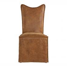 Uttermost 23447-2 - Uttermost Delroy Armless Chairs, Cognac, Set of 2
