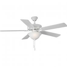 Progress P2599-30 - AirPro Collection 52" Five-Blade Ceiling fan with White Etched Light Kit