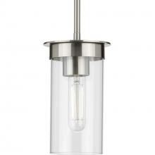 Progress P500314-009 - Kellwyn Collection One-Light Brushed Nickel and Clear Glass Transitional Style Hanging Mini-Pendant