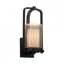 Justice Design Group POR-7581W-10-PLET-MBLK - Atlantic Small Outdoor Wall Sconce
