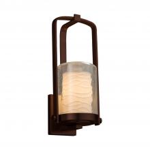 Justice Design Group POR-7581W-10-WAVE-DBRZ - Atlantic Small Outdoor Wall Sconce