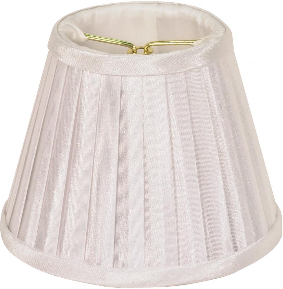 Clip On Shade; White Folded Pleat; 3" Top; 5" Bottom; 4" Side