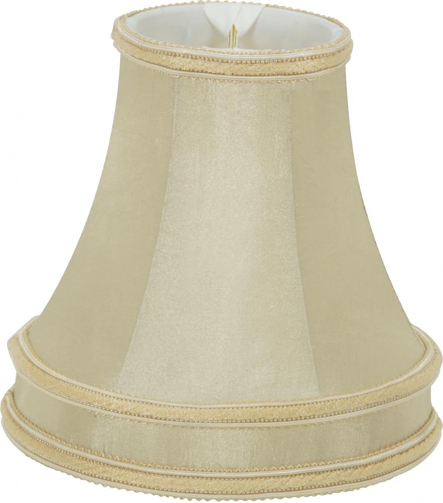 Clip On Shade; Beige Leather Look; 3" Top; 5-1/2" Bottom; 5-1/4" Side
