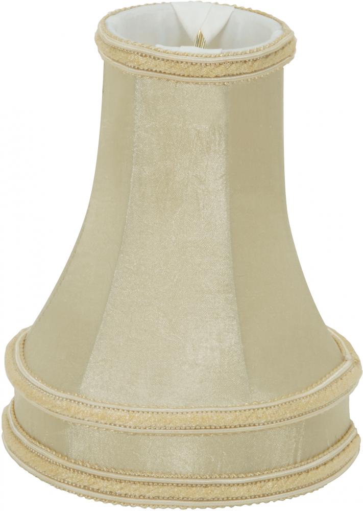 Clip On Shade; Beige Leather Look; 2-1/8" Top; 4" Bottom; 5-1/8" Side