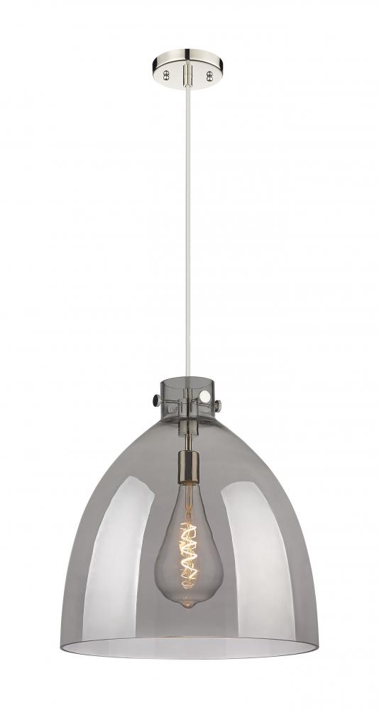 Newton Bell - 1 Light - 18 inch - Polished Nickel - Cord hung - Pendant