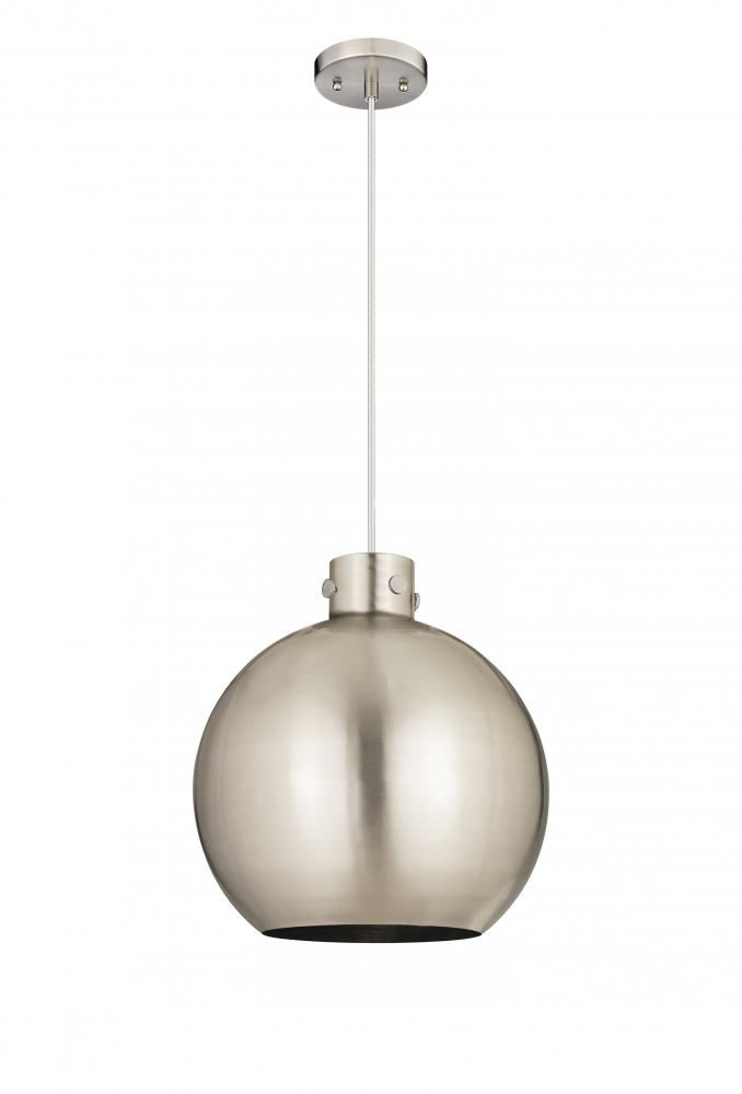 Newton Sphere - 1 Light - 16 inch - Satin Nickel - Cord hung - Pendant