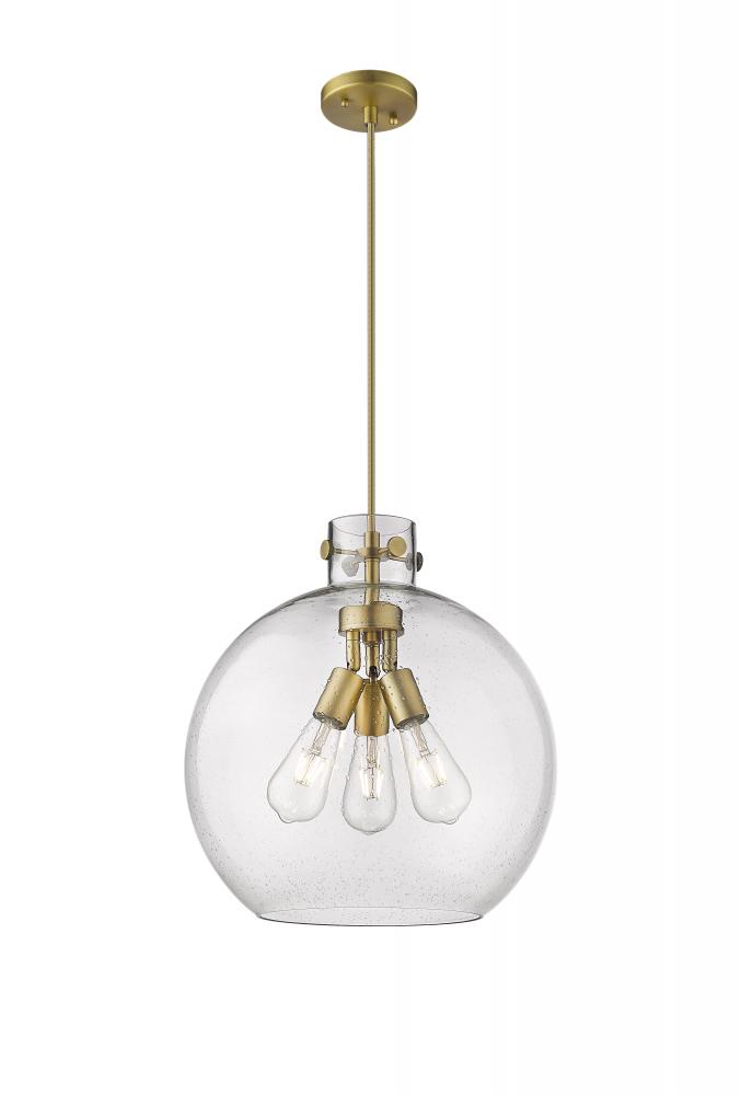 Newton Sphere - 3 Light - 16 inch - Brushed Brass - Cord hung - Pendant