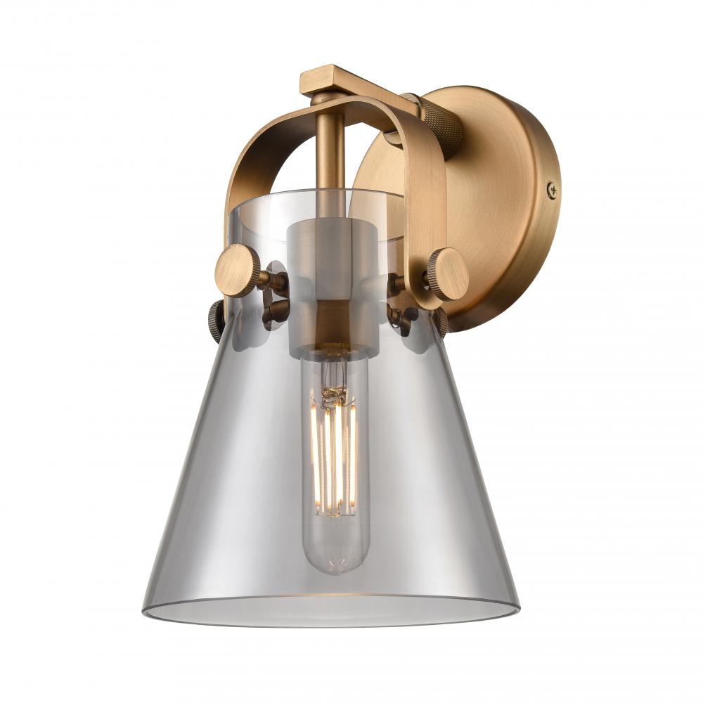 Pilaster II Cone - 1 Light - 7 inch - Brushed Brass - Sconce