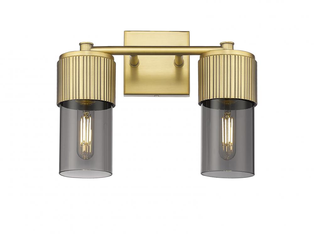 Bolivar - 2 Light - 14 inch - Brushed Brass - Bath Vanity Light