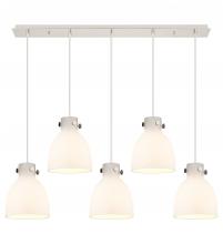 Innovations Lighting 125-410-1PS-PN-G412-8WH - Newton Bell - 5 Light - 40 inch - Polished Nickel - Linear Pendant