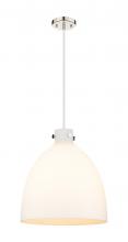 Innovations Lighting 410-1PL-PN-G412-18WH - Newton Bell - 1 Light - 18 inch - Polished Nickel - Cord hung - Pendant