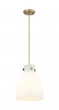 Innovations Lighting 410-1PM-BB-G412-10WH - Newton Bell - 1 Light - 10 inch - Brushed Brass - Cord hung - Pendant