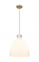 Innovations Lighting 410-3PL-BB-G412-16WH - Newton Bell - 3 Light - 16 inch - Brushed Brass - Cord hung - Pendant