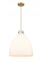 Innovations Lighting 410-3PL-BB-G412-18WH - Newton Bell - 3 Light - 18 inch - Brushed Brass - Cord hung - Pendant