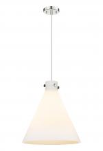 Innovations Lighting 410-3PL-PN-G411-18WH - Newton Cone - 3 Light - 18 inch - Polished Nickel - Cord hung - Pendant