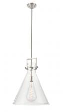 Innovations Lighting 411-1S-SN-16CL - Newton Cone - 1 Light - 16 inch - Brushed Satin Nickel - Cord hung - Pendant