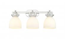 Innovations Lighting 411-3W-PN-G412-7WH - Newton Bell - 3 Light - 27 inch - Polished Nickel - Bath Vanity Light