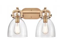 Innovations Lighting 412-2W-BB-7CL - Newton Bell - 2 Light - 17 inch - Brushed Brass - Bath Vanity Light
