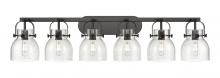 Innovations Lighting 423-6W-BK-G412-6SDY - Pilaster II Bell - 6 Light - 46 inch - Matte Black - Bath Vanity Light
