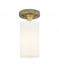 Innovations Lighting 434-1F-BB-G434-7WH - Crown Point - 1 Light - 5 inch - Brushed Brass - Flush Mount