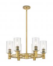 Innovations Lighting 434-6CR-BB-G434-7SDY - Crown Point - 6 Light - 24 inch - Brushed Brass - Chandelier