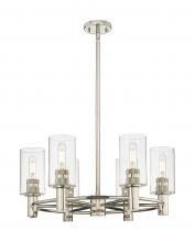 Innovations Lighting 434-6CR-PN-G434-7CL - Crown Point - 6 Light - 24 inch - Polished Nickel - Chandelier