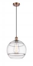 Innovations Lighting 516-1P-AC-G556-12CL - Rochester - 1 Light - 12 inch - Antique Copper - Cord hung - Mini Pendant