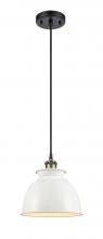 Innovations Lighting 516-1P-BAB-M14-W - Adirondack - 1 Light - 8 inch - Black Antique Brass - Cord hung - Mini Pendant
