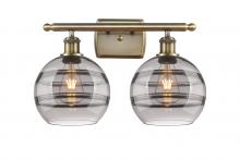 Innovations Lighting 516-2W-AB-G556-8SM - Rochester - 2 Light - 18 inch - Antique Brass - Bath Vanity Light