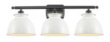Innovations Lighting 516-3W-BK-M14-W - Adirondack - 3 Light - 28 inch - Matte Black - Bath Vanity Light