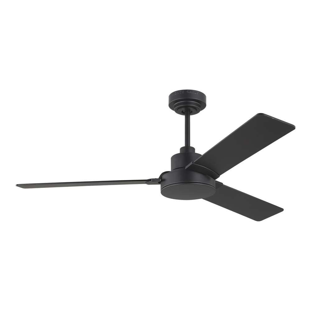 Jovie 52" Indoor/Outdoor Midnight Black Ceiling Fan with Wall Control and Manual Reversible Moto