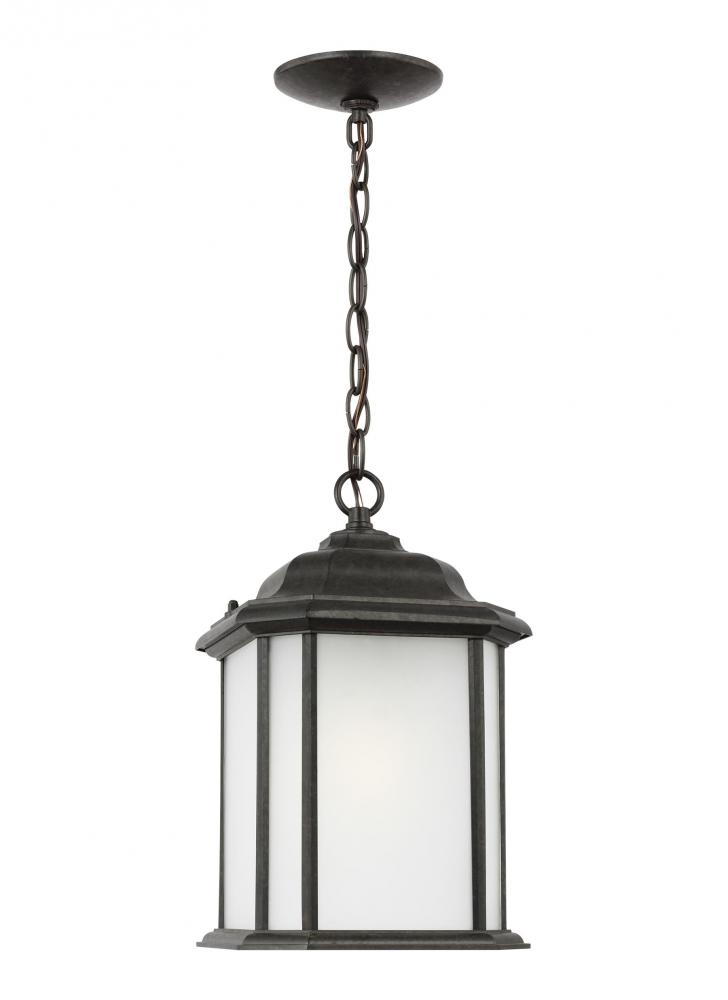 Kent traditional 1-light outdoor exterior ceiling hanging pendant in oxford bronze finish with satin