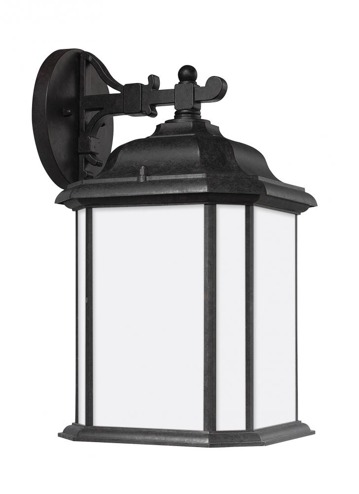 Kent traditional 1-light LED outdoor exterior large wall lantern sconce in oxford bronze finish with